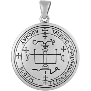 Moonlight Mysteries Archangel Gabriel Sigil Pendant - .925 Sterling Silver Angel Sigils Gabriel Talisman for Communication and Insight (1 1/4 inch)