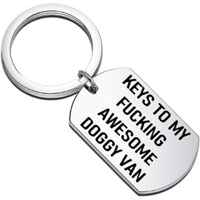 MAOFAED Dog Walker Gift Dog Owner Gift Keys To My Fxxking Awesome Doggy Van Keychain Dog Lover Gift