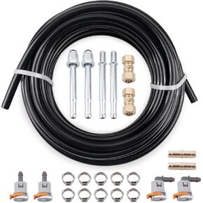 FLK-38 Fuel Line Repair Kit 3/8 in (10mm) Fittings/Tubing/Compression Fittings （23 Pack, Black）