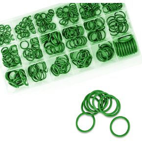 270 PCS Car Conditioning Compressor Seal Ring, Waterproof Durable Rubber Vehicle Water Pump O-type Ring Classification Kit, Universal Flexible Automotive Seals Repair Tools (Green)