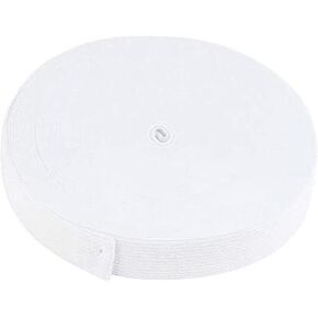 Juvale Elastic Spool - White Sewing Elastic Band, Braided Stretchy High Elasticity Roll for DIY Crafts, Clothes, Waistband, 20.88 yards in Length 1 inch Wide