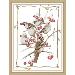 CROSSDECOR Cross Stitch Kit for Beginners Animal Patterns DIY Stamped Embroidery Set Counted Needlepoint Starter Kits Craft Supplies Handmade 14CT 2 Strands,No Frame