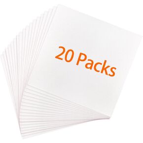 ZENFUN 20 Pcs Ceramic Fiber Insulation Paper,2600F Fireproof Fiber Paper 11 x 12 x 0.12 in High Temperature Ceramic Fiber Rectangle Paper White Insulation Paper Kiln Papers Sheet
