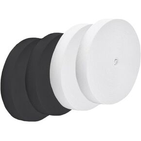 Magnoloran 4 Pack 40 Yard 3/4 Inch Wide Sewing Elastic Band High Elasticity Elastic Spool Heavy Stretch Elastic Straps Craft Knit Band for Sewing Pants Waistband, Wigs, Craft DIY Projects-Black&White