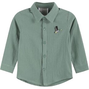 Lil cactus Sage Green Mallard Boys Dress Shirt