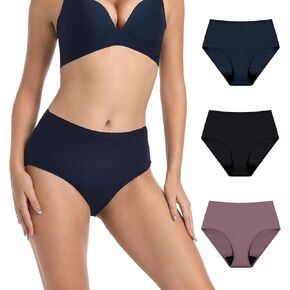 Women Incontinence Underwear Light Absorbency Cotton High Waist Panties Postpartum Protective Briefs 3 Pack (Midnight Cherry Cherry XXL)