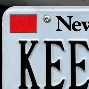 1 Set Red Reflective Decals Required by New Jersey GDL, NJ Reflectorized Decals, License Plate Reflective Stickers for New Drivers Under 21