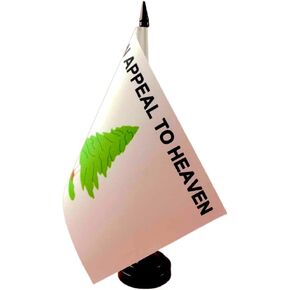 Zigvert an Appeal to Heaven Desk Flag Tree Flag 8"x5" Desk Set Table Stick Black Base - Pine Tree Table Flags Vivid Color and Fade Resistant