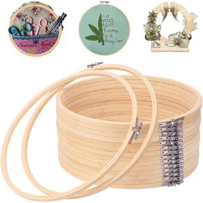 kukmakri Decorative Embroidery Hoop 16 PCS 12 inch - High-Quality Bamboo Cross Stitch Ring Hoops - Versatile, Eco-Friendly, and Durable for Art, Craft, and Needlework