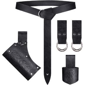 Ultrafun Renaissance Accessories Medieval Belt Skirt Hike Sword Frog Axe Holster for Halloween Knight Pirate Costume