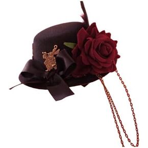 قبعة RAINDEWLL Steampunk الصغيرة لأغطية الرأس للهالوين إكسسوارات تنكرية للنساء