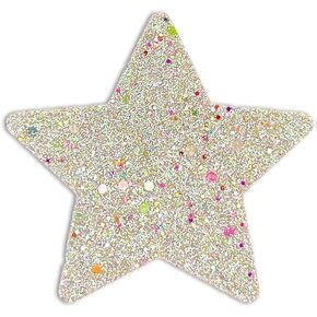 Rave Glow-In-The-Dark Glitter Blink Star Nipple Cover Pasties, Luminous, Disposable Nipple Covers, Bra Pad, Party, Festival, Self-Adhesive No Show Bra For Women (1 Pare) Metallic