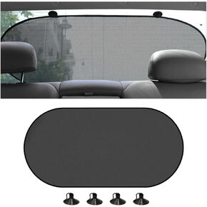 Car Window Shade, Auto Rear Window Sunshade Protector with Suction Cups, Mesh Sun Shield Cling Blocks Sun, Glare and Harmful UV Rays, Universal Car Accessories (Rear (39×19 in))