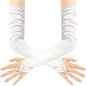 Women's Super Long Satin Gloves Opera Fingerless Gloves Extra-long Banquet Theatrical Dance Party Gloves