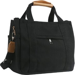VIWIME Canvas Tote Bag for Women With Pockets, Cute Crossbody Shoulder Purses Mommy Handbag for Work Travel