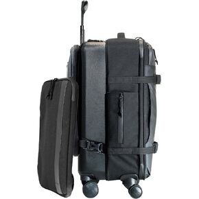 Taskin Denali | Large 4 Wheel Hardside Hybrid Spinner Carry-On Luggage + Detachable Sleeve | Black (Improved)