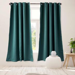 LUXE WEAVERS Eco Collection Pair of Window Panels, Green 100% Blackout Curtains 108 Length