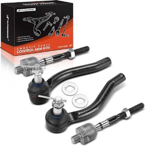 A-Premium Set of 4, Front Inner & Outer Tie Rod End Kit Compatible with Infiniti Q50 2014-2020, QX50 2014-2017, Q60 2014-2018, G37 2010-2013, EX35 2008-2010