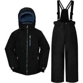 POUTINE Boys Snowsuit Detachable-Hooded Ski Suit Extra Warmth Winter Suit