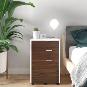 3 Drawers Mobile File Cabinet Under Desk, Vertical Filing Cabinet or Nightstand with Wheels