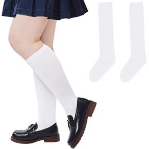 Girls Knee High Socks School Uniform Dress Kids Sock Soccer Socks Seamless Long Cotton Sock Tube Socks for Girls Boys