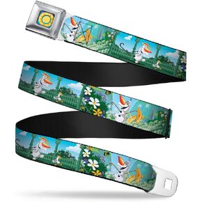 Buckle-Down Seatbelt Belt - Olaf Garden Scenes - 1.0" Wide - 20-36 Inches in Length