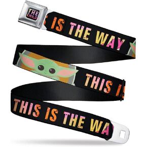 Star Wars Belt, Seatbelt Buckle Belt, Star Wars The Child Chibi Pod Pose This Is The Way, Adjustable