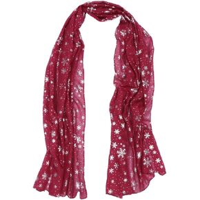 GALPADA Snowflake Sheer Scarves Lightweight Winter Xmas Collection Scarf Holiday Decorative Scarves for Women Ladies Black