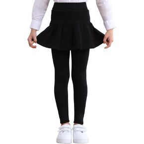 Girls Leggings with Skirt Soft Kids Leggings Ruffle Skirt Uniform Pants High Waisted 2-9 Years