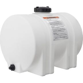 82126189 Horizontal Polyethylene Reservoir Water Tank with Legs, 35 Gallon, Made in The USA, Poly Tank for Water & Non-Flammable Liquids, Rust & Corrosion Proof