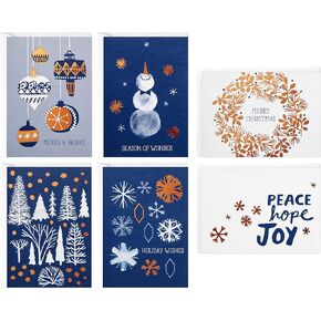 Hallmark Boxed Christmas Cards Assortment, Festive Foil (40 Cards and Envelopes)