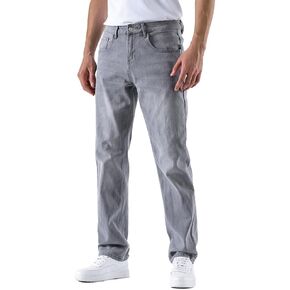 Jeans for Men Baggy Slim fit Stretch Mens Work Jeans Straight fit Jeans Men's fr Elastic Waist Lightweight in Saudi Arabia