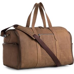 VELEZ Top Grain Leather Garment Bag For Men - Travel Suitcase Luggage - Convertible Duffle Bags - Mens Business Weekender