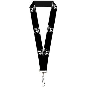 Buckle Down Lanyard-1.0"-Honda Logo Black/White