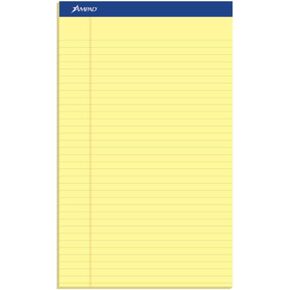 Ampad TOP20230 20-230 Evidence Perf 8-1/2x14 Pads, Wide Rule, Red Margin, Canary, 50 Sheets, Dozen
