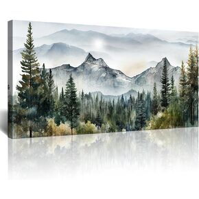 Lapremoly Wall Decorations For Living Room Canvas Wall Art For Bedroom Modern Office Wall Decor Abstract Mountain Scenery Paintings Misty Forest Landscape Wall Pictures Artwork Home Decorations
