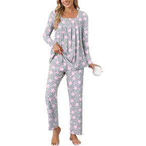 Anyally Women's Fall Pajama Sets, 2-Piece Lounge Sleepwear Ladies Pjs Sets with Pockets in Saudi Arabia