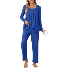 Anyally Women's Fall Pajama Sets, 2-Piece Lounge Sleepwear Ladies Pjs Sets with Pockets