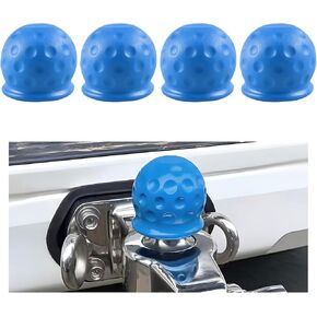4 PCS Trailer Ball Cover, 2-Inch Rustproof Rubber Car Towing Hitch Ball Protection Cap, Waterproof & Dustproof Tow Ball Sleeve for Truck RV, Replacement Car Accessories (Black)