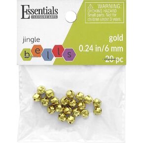 Essentials By Leisure Arts Arts Jingle Bells 6mm Gold 20pc