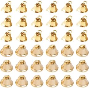100 Pcs Small Golden Liberty Bells Christmas Jingle Bells Craft Tiny Bells Xmas Decorative Bells Party Favor Bells Christmas Bell Ornaments Decorations Wind Chime Bells