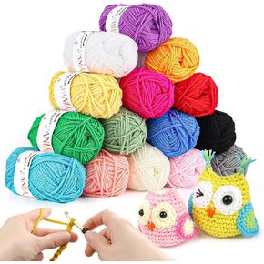 YINVA Crochet Kit for Beginners with 1150 Yards Yarn for Crocheting Ergonomic Crochet Hooks 2mm-8mm Crochet Starter Kit Accessories Tools Storage Case and Supplies -Pink