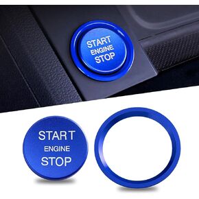 QODOLSI 2 PCS Car Engine Start Stop Button Cover, Self-Adhesive Alloy One-Button Start Ring Cap, Wear-Resistant Scratch-Resistant Decoration, for Audi A4L, A5, A6L, Q3, Q5, Q7, A7, A8 (Silver)