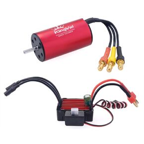 KingVal Replacement 2040 4480KV Waterproof Brushless Motor Shaft 2.3mm with 25A Brushless ESC Combo Compatible with 1/16 1/18 RC Car