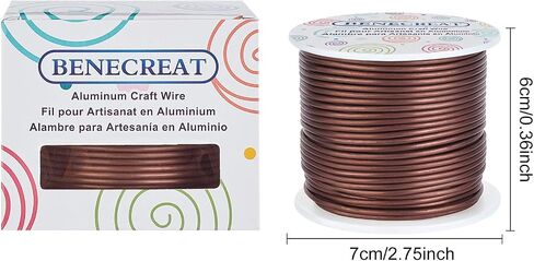 BENECREAT 12 Gauge Matte Jewelry Craft Wire 100 Feet Tarnish Resistant Aluminum Wire for Beading Sculpting Model Skeleton Making (Black, 2mm) in Saudi Arabia