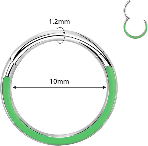 حلقات ثقب متمحورة الأطواق 16G ASTM F136 التيتانيوم سلس يتوهج في الظلام حلق الأنف ثقب المجوهرات للأنف الحاجز الغضروف الحلزون الزنمة Daith الفص الفرس هوب ثقب خواتم 1 قطعة in Saudi Arabia