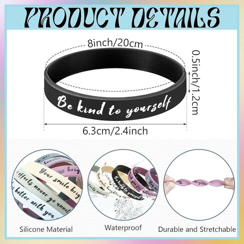 120 Pcs Motivational Silicone Bracelets Bulk Inspirational Rubber Wristbands Affirmation Bracelets Back to School Gifts from Teacher for Students Classroom Prizes,10 Style in Saudi Arabia