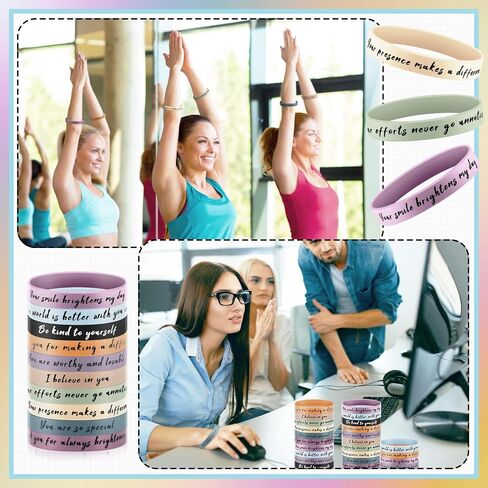 120 Pcs Motivational Silicone Bracelets Bulk Inspirational Rubber Wristbands Affirmation Bracelets Back to School Gifts from Teacher for Students Classroom Prizes,10 Style in Saudi Arabia