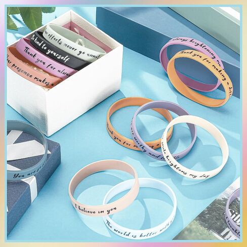 120 Pcs Motivational Silicone Bracelets Bulk Inspirational Rubber Wristbands Affirmation Bracelets Back to School Gifts from Teacher for Students Classroom Prizes,10 Style in Saudi Arabia