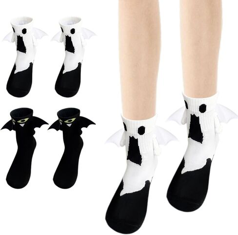 Novel Magnetic Holding hands Socks for Men Women and kids, Creative Magnetic Design,2 Pairs in Saudi Arabia